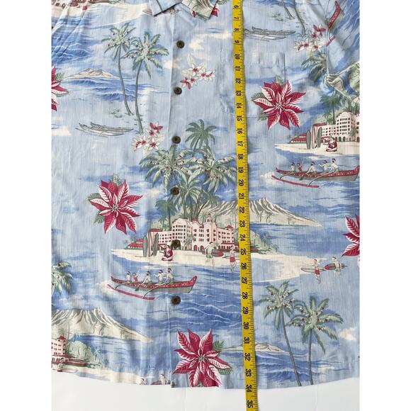 Tommy Bahama Men’s Silk Shirt XXL Holiday Hawaiian Season’s Greetings - Picture 7 of 10